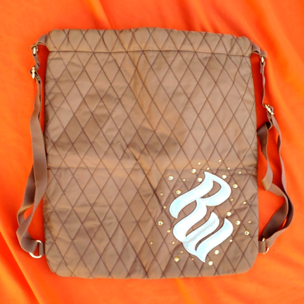 Rocawear Tan Quilted String Backpack - image 1